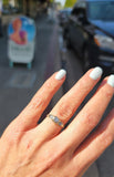 14k gold two tone 3 diamond estate Deco c.30's ring