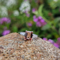 Platinum Pink Tourmaline & Diamond estate Ring