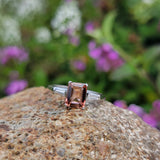 Platinum Pink Tourmaline & Diamond estate Ring