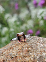 Platinum Pink Tourmaline & Diamond estate Ring