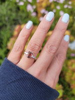 Platinum Pink Tourmaline & Diamond estate Ring