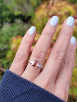 Platinum Pink Tourmaline & Diamond estate Ring