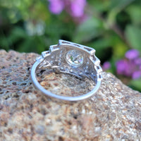 Platinum Art Deco 1.14ct European cut diamond vintage estate antique ring