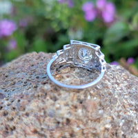 Platinum Art Deco 1.14ct European cut diamond vintage estate antique ring