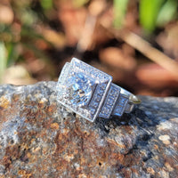 Platinum Art Deco 1.14ct European cut diamond vintage estate antique ring