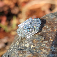 Platinum Art Deco 1.14ct European cut diamond vintage estate antique ring