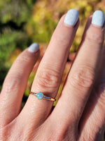 10k yellow gold opal estate solitaire ring