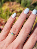 10k yellow gold opal estate solitaire ring