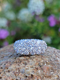 18k white 19 diamond cluster antique ring band