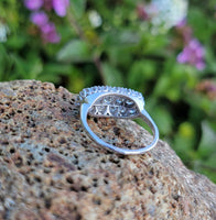 18k white 19 diamond cluster antique ring band