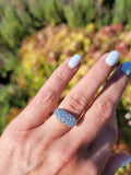 18k white 19 diamond cluster antique ring band