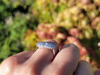 18k white 19 diamond cluster antique ring band