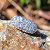 18k white 19 diamond cluster antique ring band