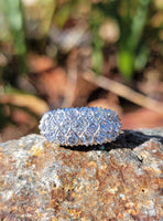 18k white 19 diamond cluster antique ring band
