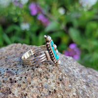 10k gold Victorian turquoise & pearl estate ring