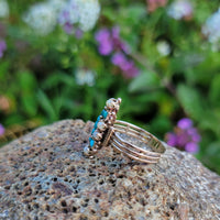 10k gold Victorian turquoise & pearl estate ring