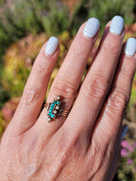 10k gold Victorian turquoise & pearl estate ring