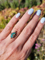 10k gold Victorian turquoise & pearl estate ring