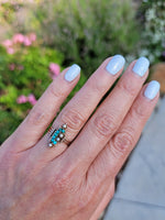 10k gold Victorian turquoise & pearl estate ring