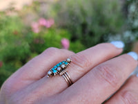 10k gold Victorian turquoise & pearl estate ring