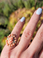 14k gold Victorian carved coral cameo antique ring