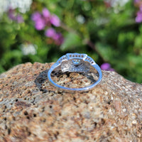 18k gold white gold c.1920's filigree diamond ring