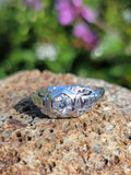 18k gold white gold c.1920's filigree diamond ring