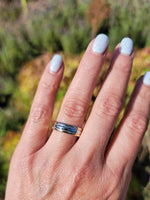 18k gold two tone 6mm estate wedding band  - size 9.5