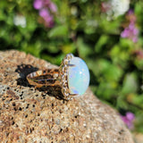 10k yellow gold opal estate ring