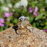 10k yellow gold opal estate ring