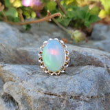 10k yellow gold opal estate ring