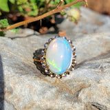 10k yellow gold opal estate ring