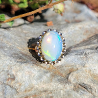 10k yellow gold opal estate ring