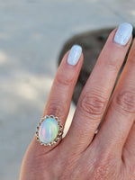 10k yellow gold opal estate ring