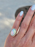 10k yellow gold opal estate ring