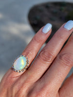 10k yellow gold opal estate ring