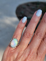 10k yellow gold opal estate ring