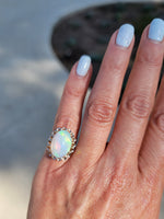 10k yellow gold opal estate ring