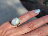 10k yellow gold opal estate ring