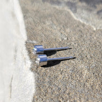 14k white gold diamond bezel studs earrings - .23ct tw