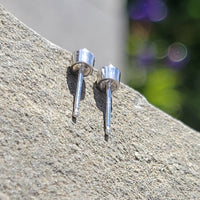 14k white gold diamond bezel studs earrings - .23ct tw