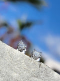 14k white gold diamond heart studs earrings - 1.03ct tw