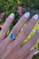 Platinum Deco 3.03ct light blue sapphire & diamond ring engagement