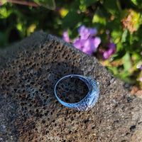 18k gold white gold c.1920's filigree 3 diamond ring