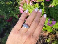 18k gold white gold c.1920's filigree 3 diamond ring