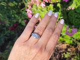 18k gold white gold c.1920's filigree 3 diamond ring