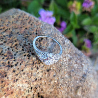 18k gold white gold c.1920's filigree diamond ring - apx .33ct tw
