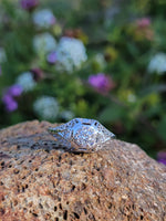 18k gold white gold c.1920's filigree diamond ring - apx .33ct tw