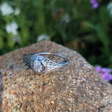 18k gold white gold c.1920's filigree diamond ring - apx .33ct tw