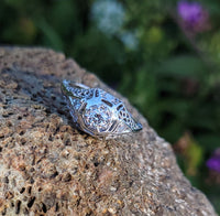 18k gold white gold c.1920's filigree diamond ring - apx .33ct tw